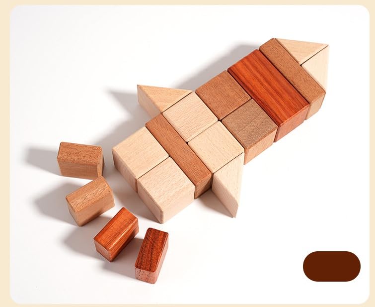 Natural Wooden Stacking Blocks with Storage Tray