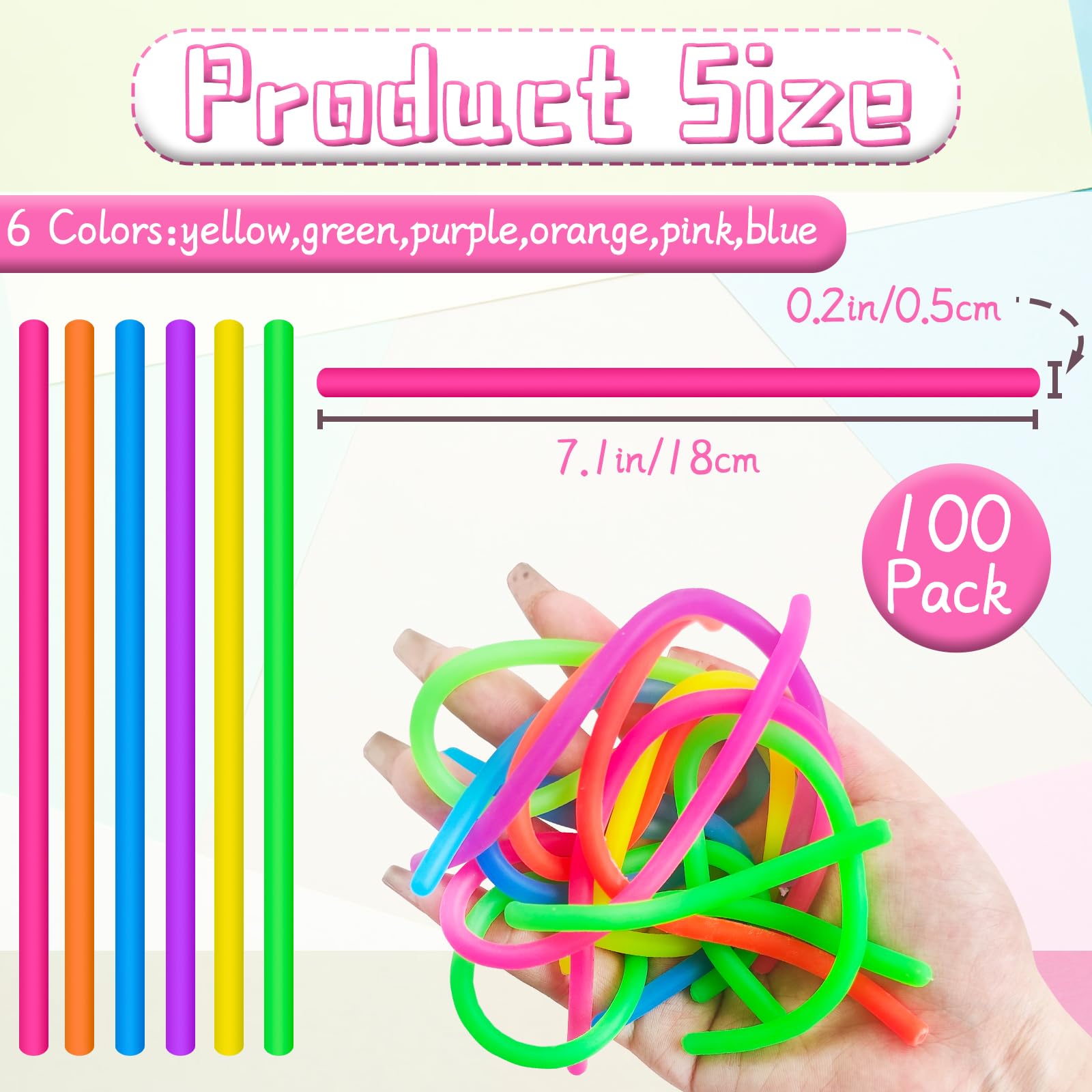Colorful Flexible Sensory Fidget Strings