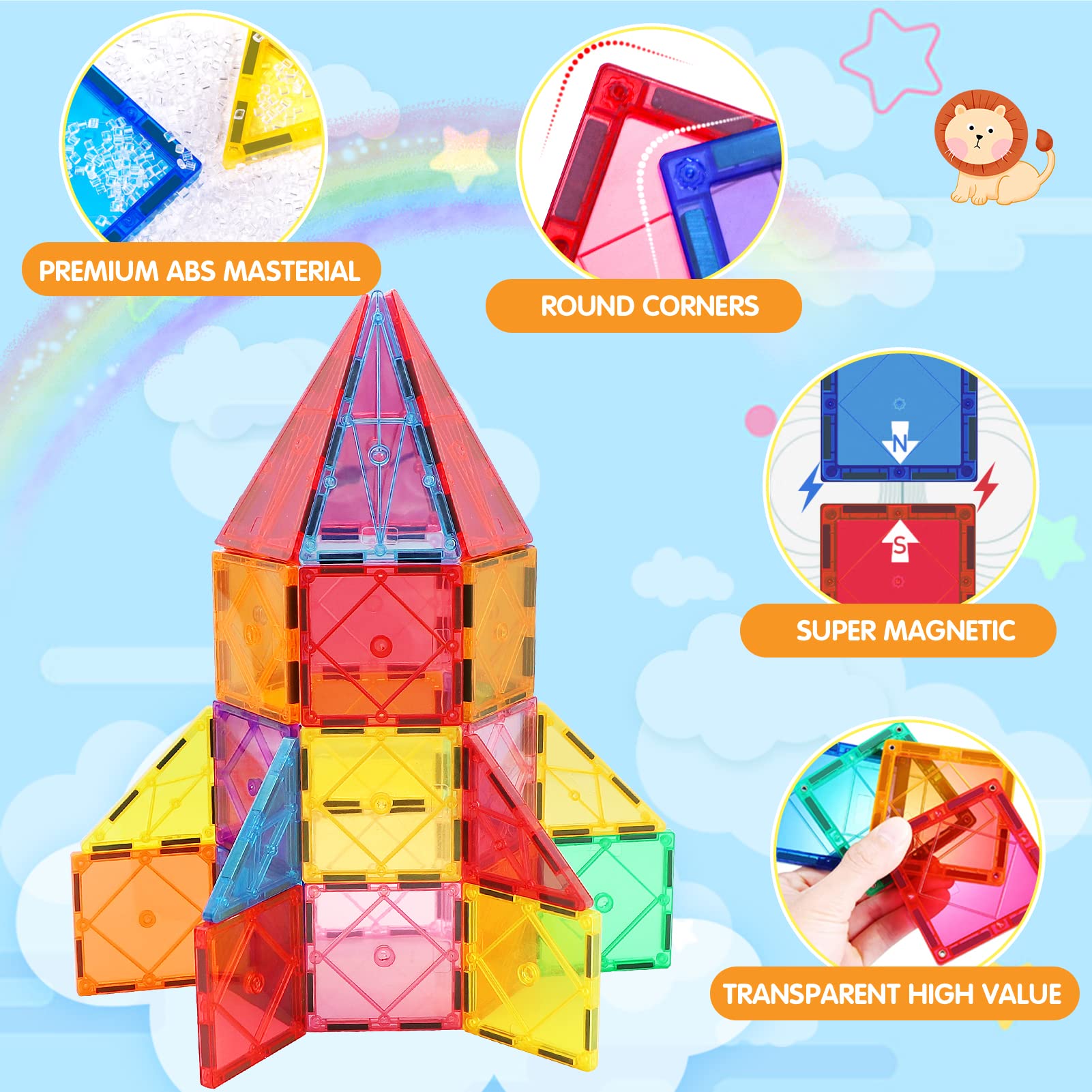 Magnetic Building Tiles for Creative STEM Play
