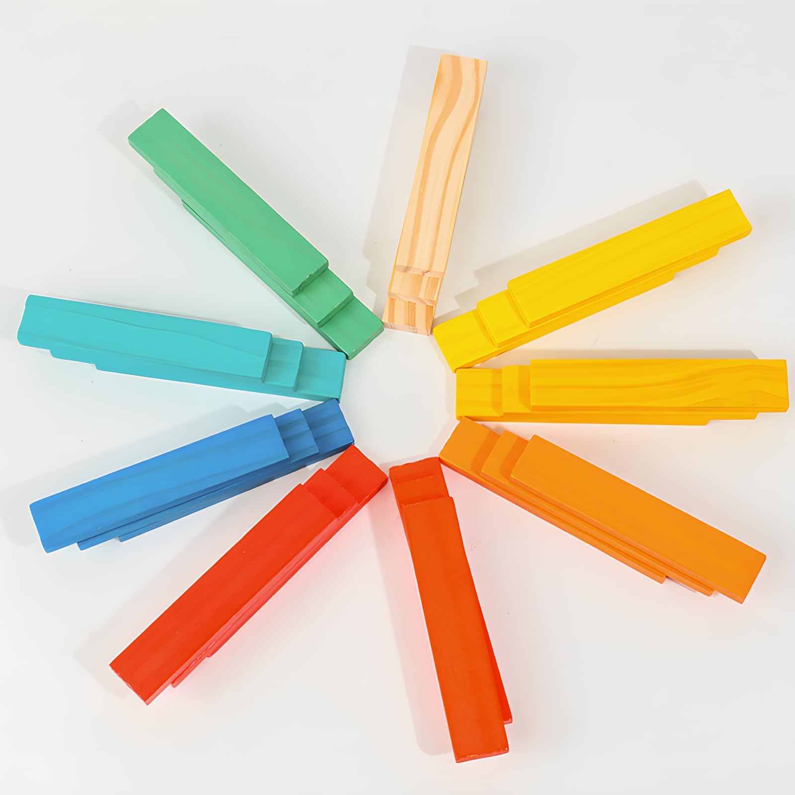 Classic Wooden Building Blocks Set in 9 Colors