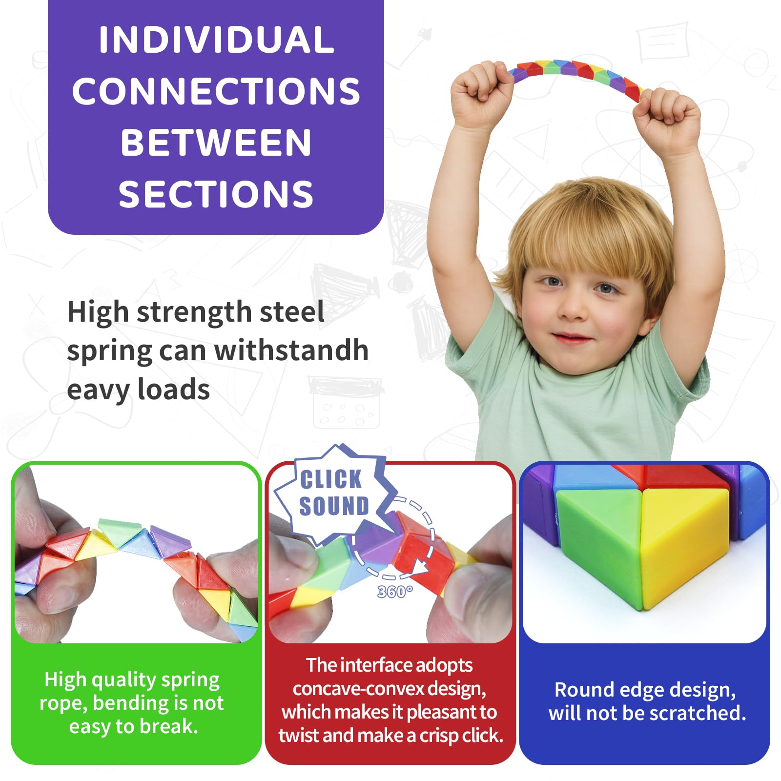 Transforming Snake Cube Fidget Puzzles