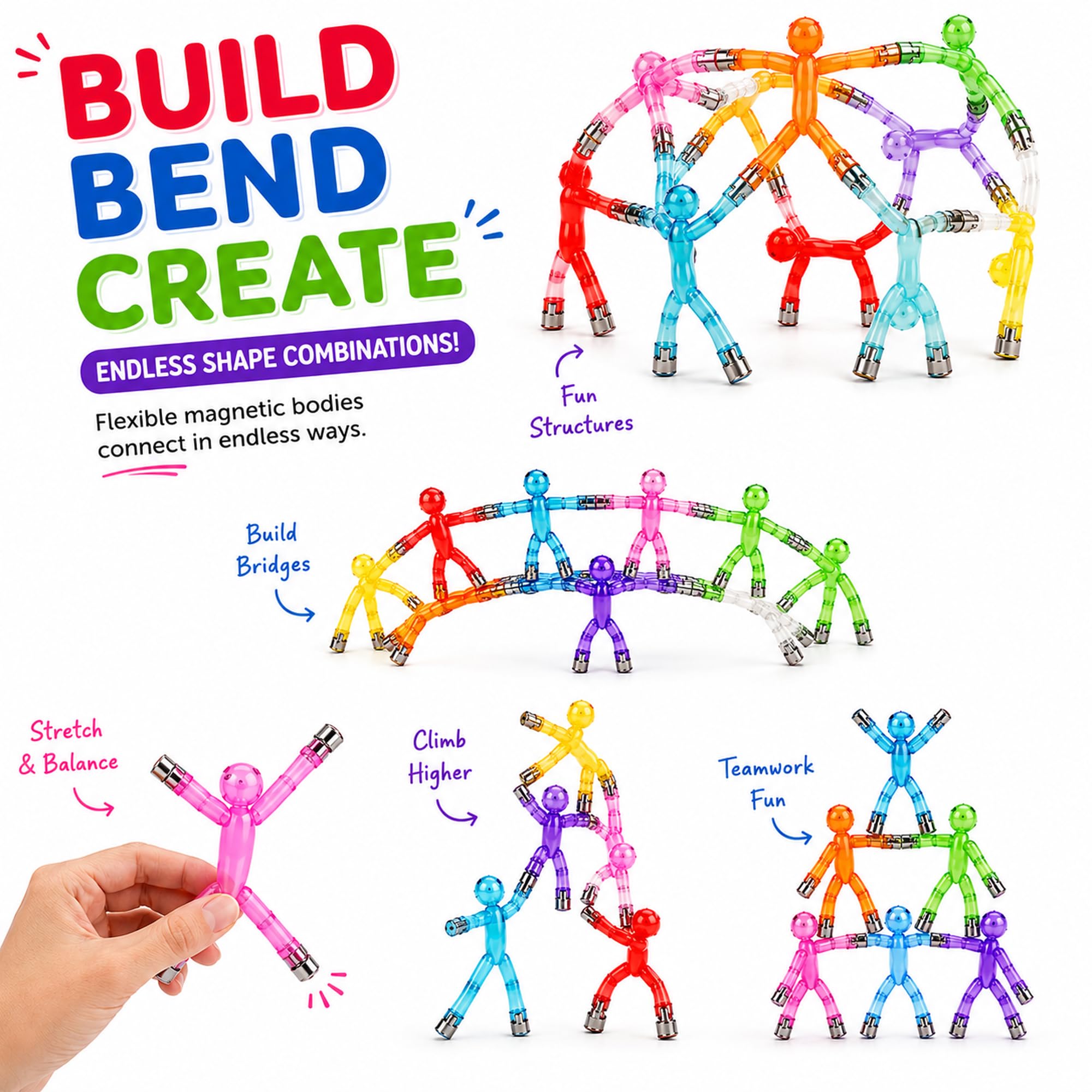 Magnetic Poseable Figures for Creative Play