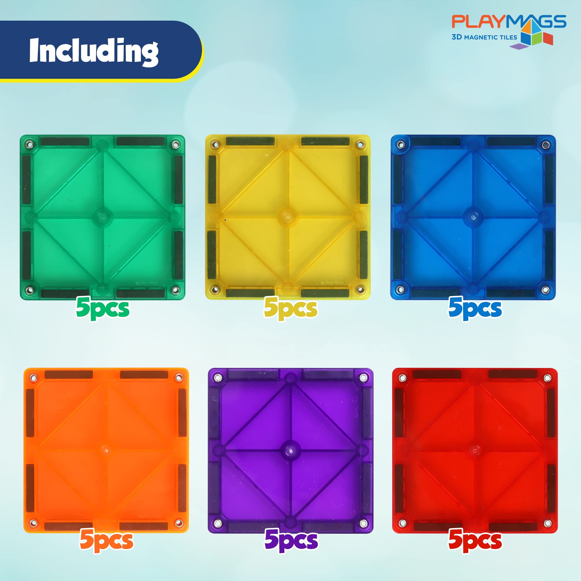 30-Piece Magnetic Building Squares for Creative Play