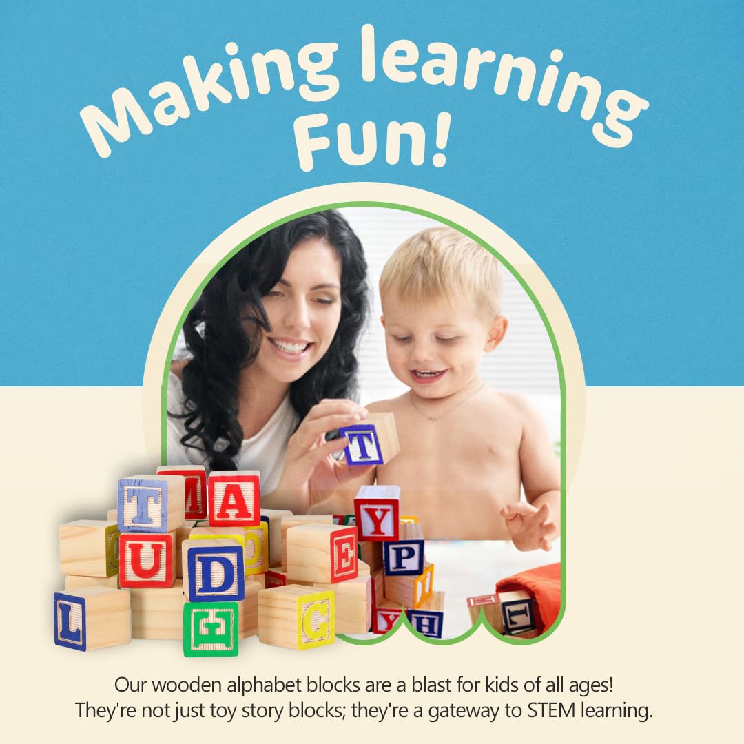 Premium Wooden Alphabet Learning Blocks