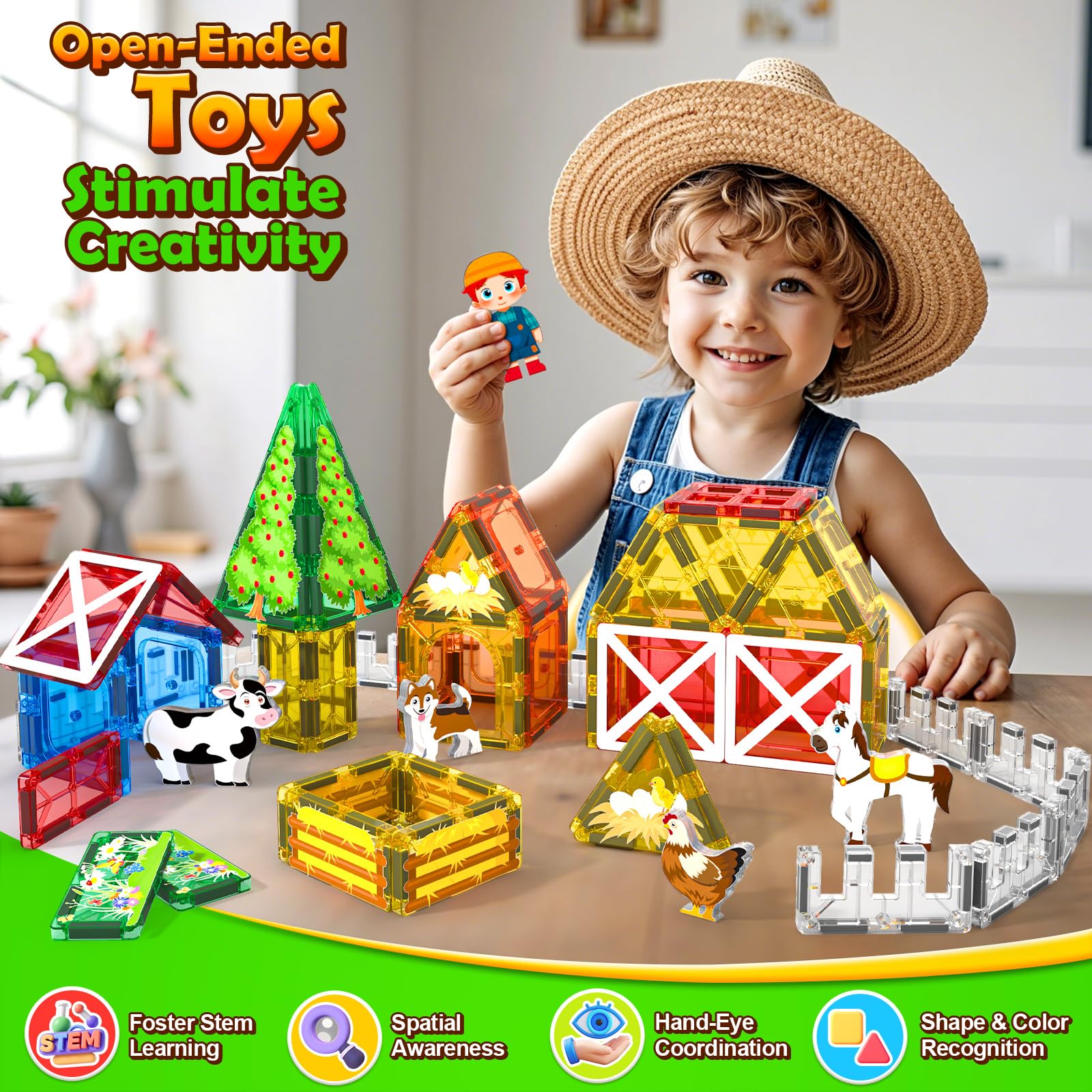 Magnetic Farm Animal Building Tiles