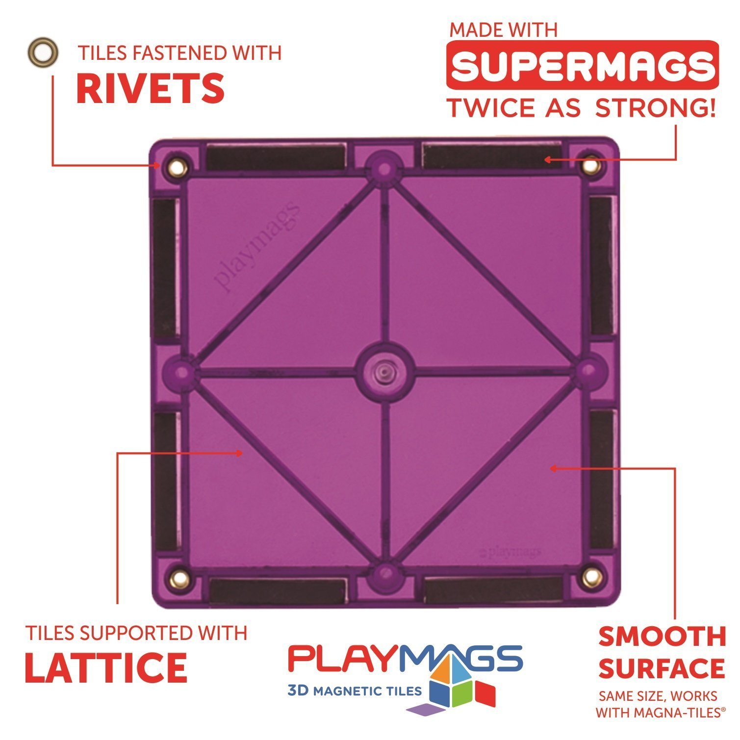30-Piece Magnetic Building Squares for Creative Play