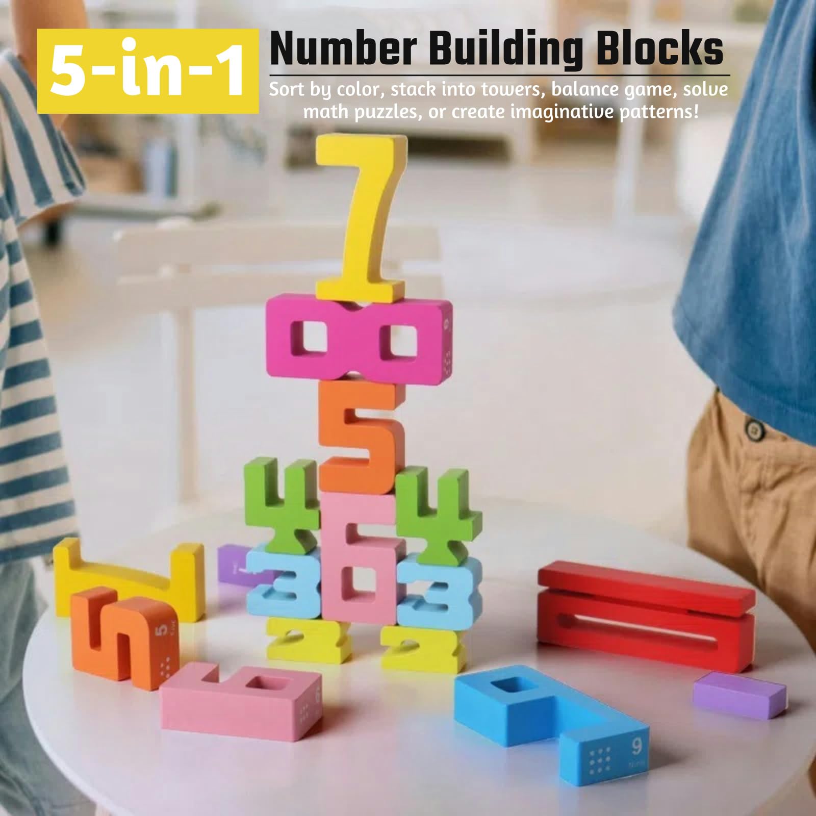 Montessori Wooden Number Stacking Blocks