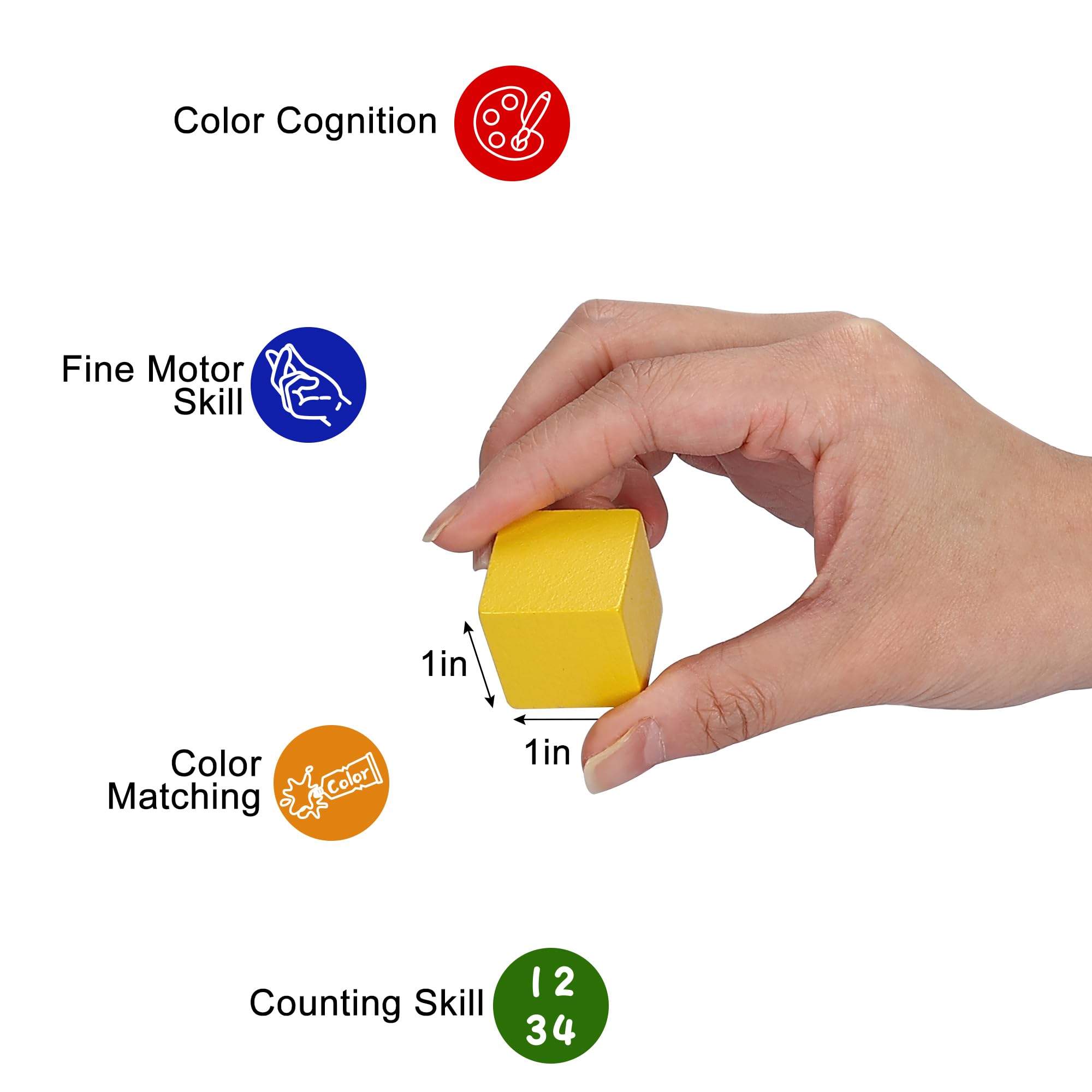 Vibrant Wooden Cube Blocks for Early Learning