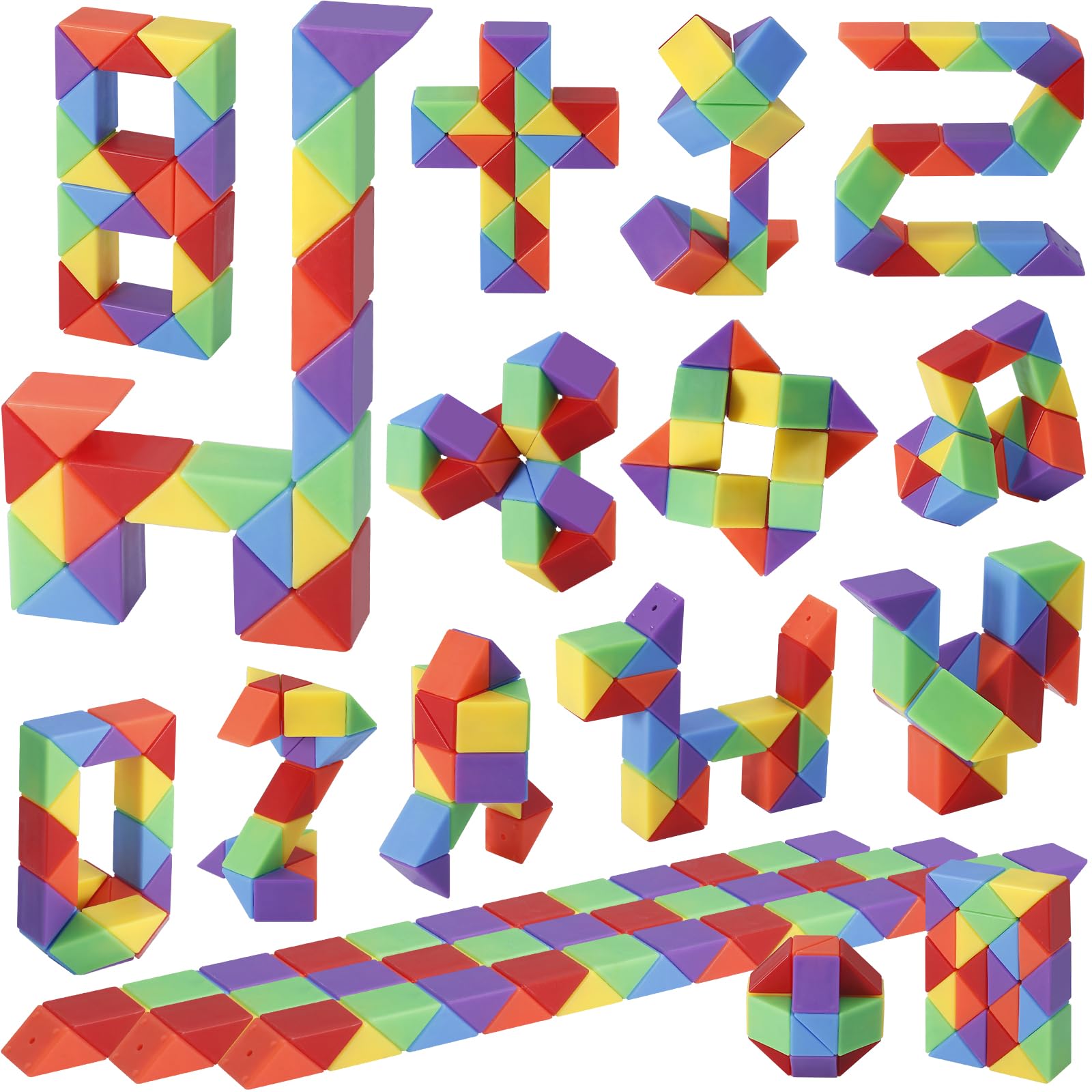 Transforming Snake Cube Fidget Puzzles