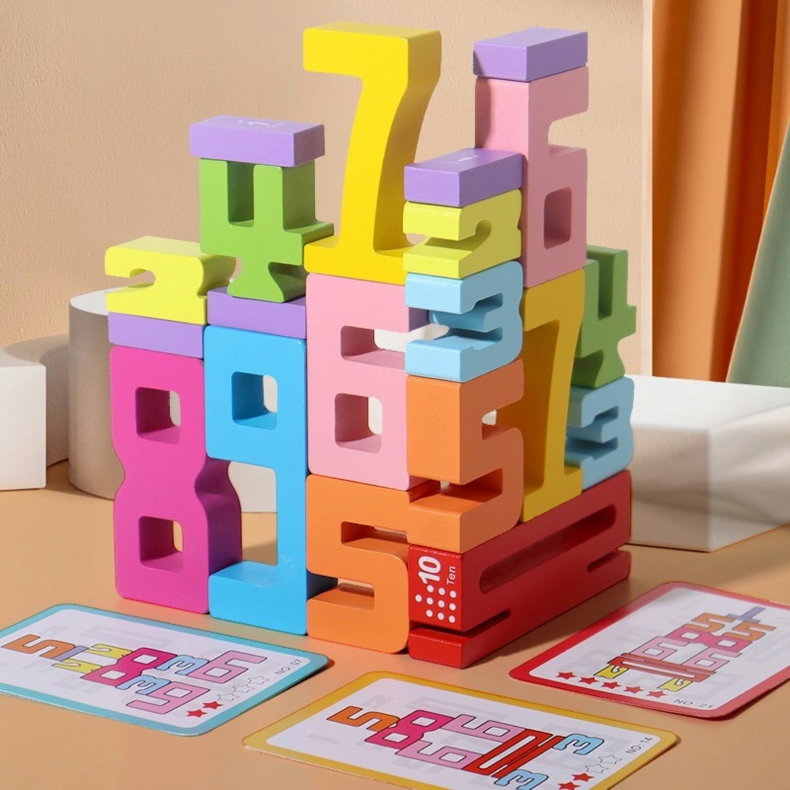 Montessori Wooden Number Stacking Blocks