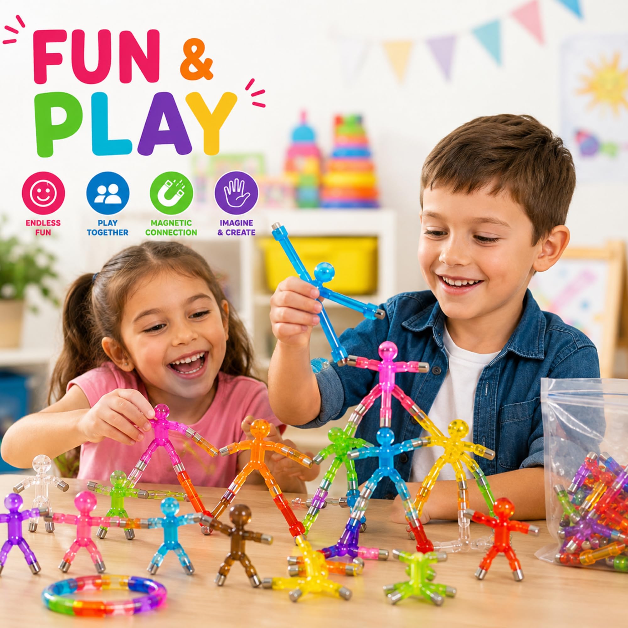 Magnetic Poseable Figures for Creative Play