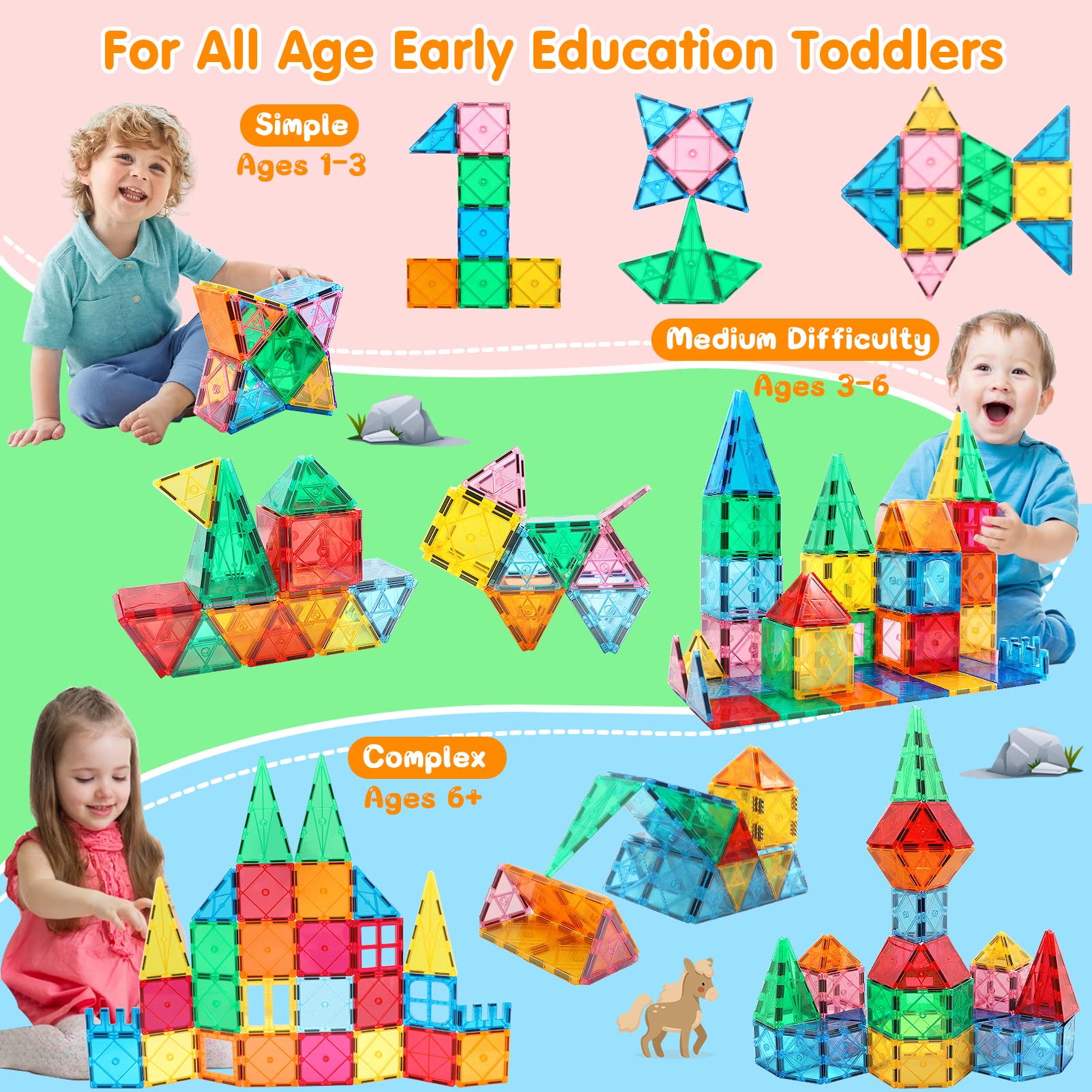 Magnetic Building Tiles for Creative STEM Play