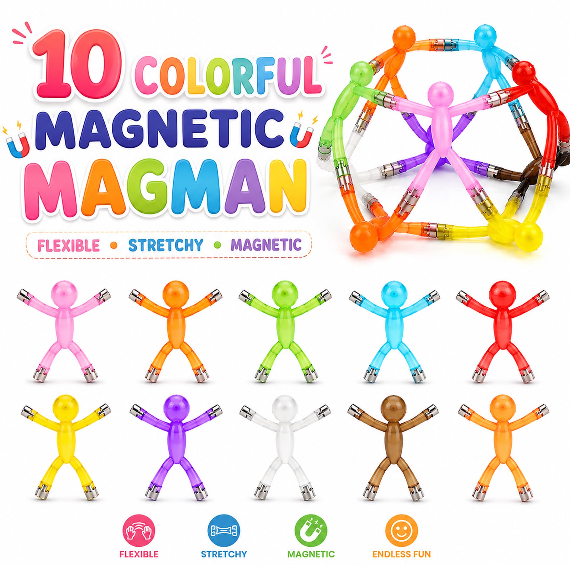 Magnetic Poseable Figures for Creative Play