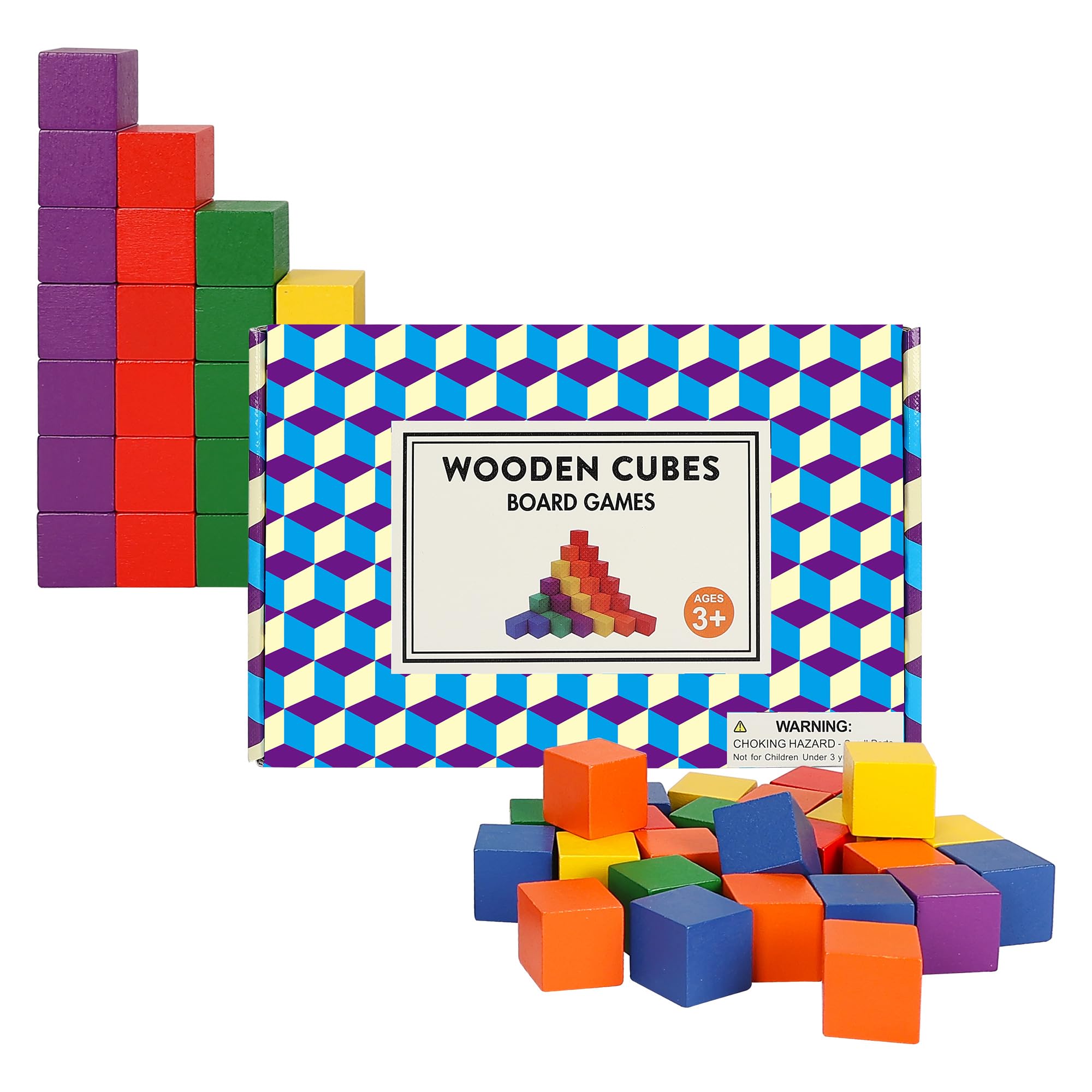 Vibrant Wooden Cube Blocks for Early Learning