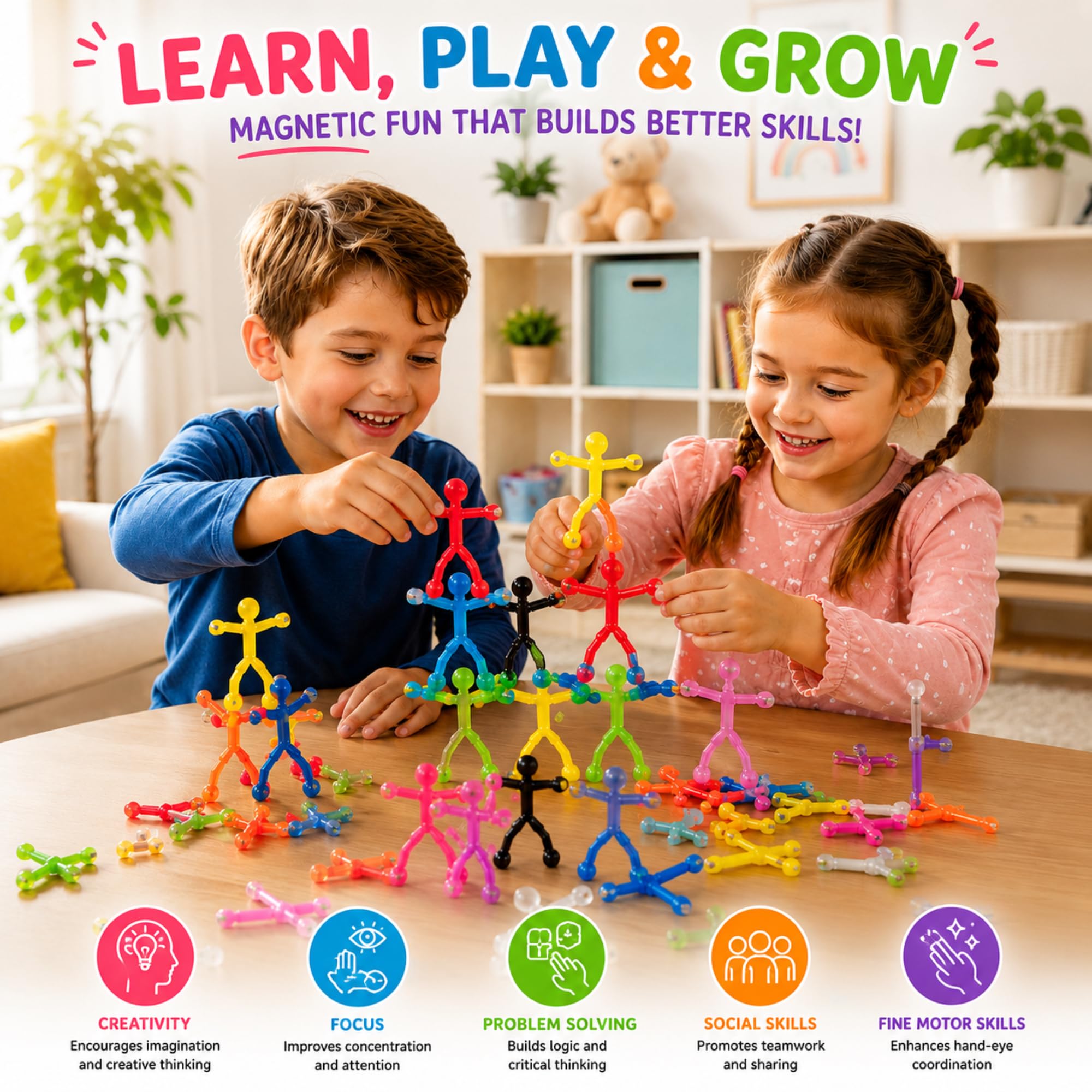 Magnetic Poseable Figures for Creative Play