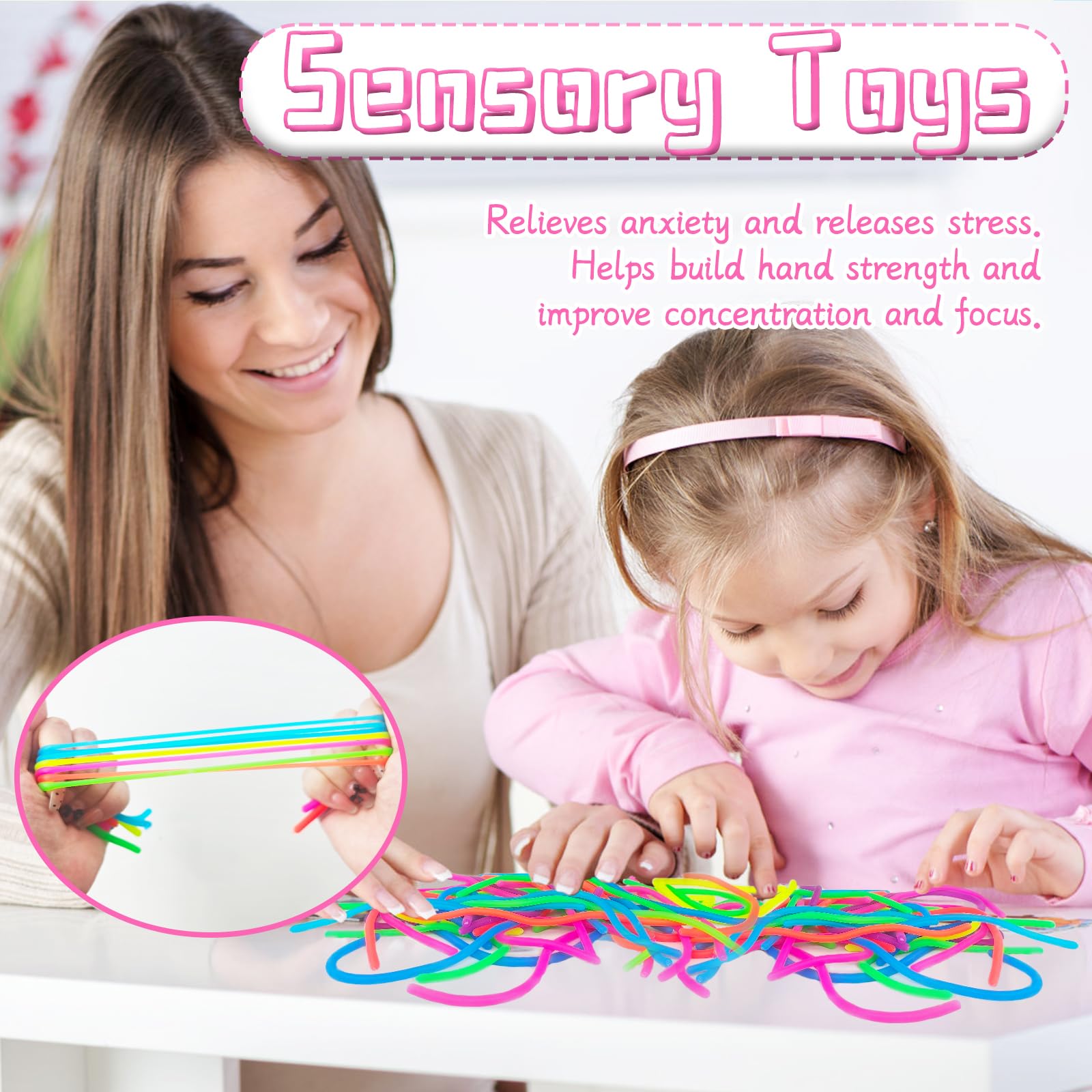 Colorful Flexible Sensory Fidget Strings