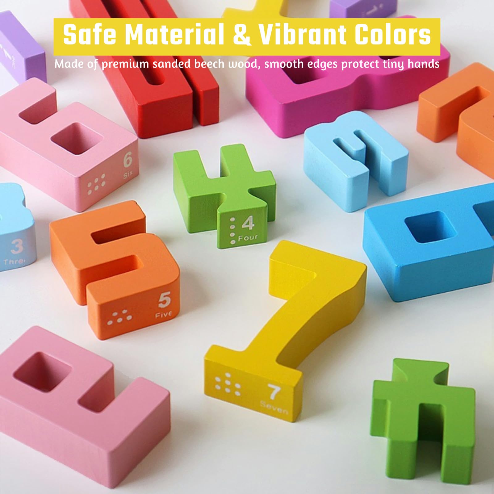 Montessori Wooden Number Stacking Blocks