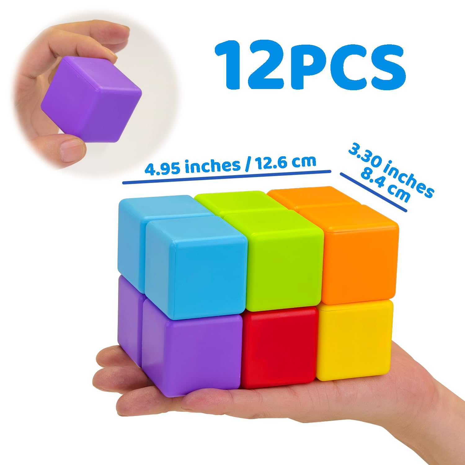 Rainbow Magnetic Stacking Cubes for Creative Play