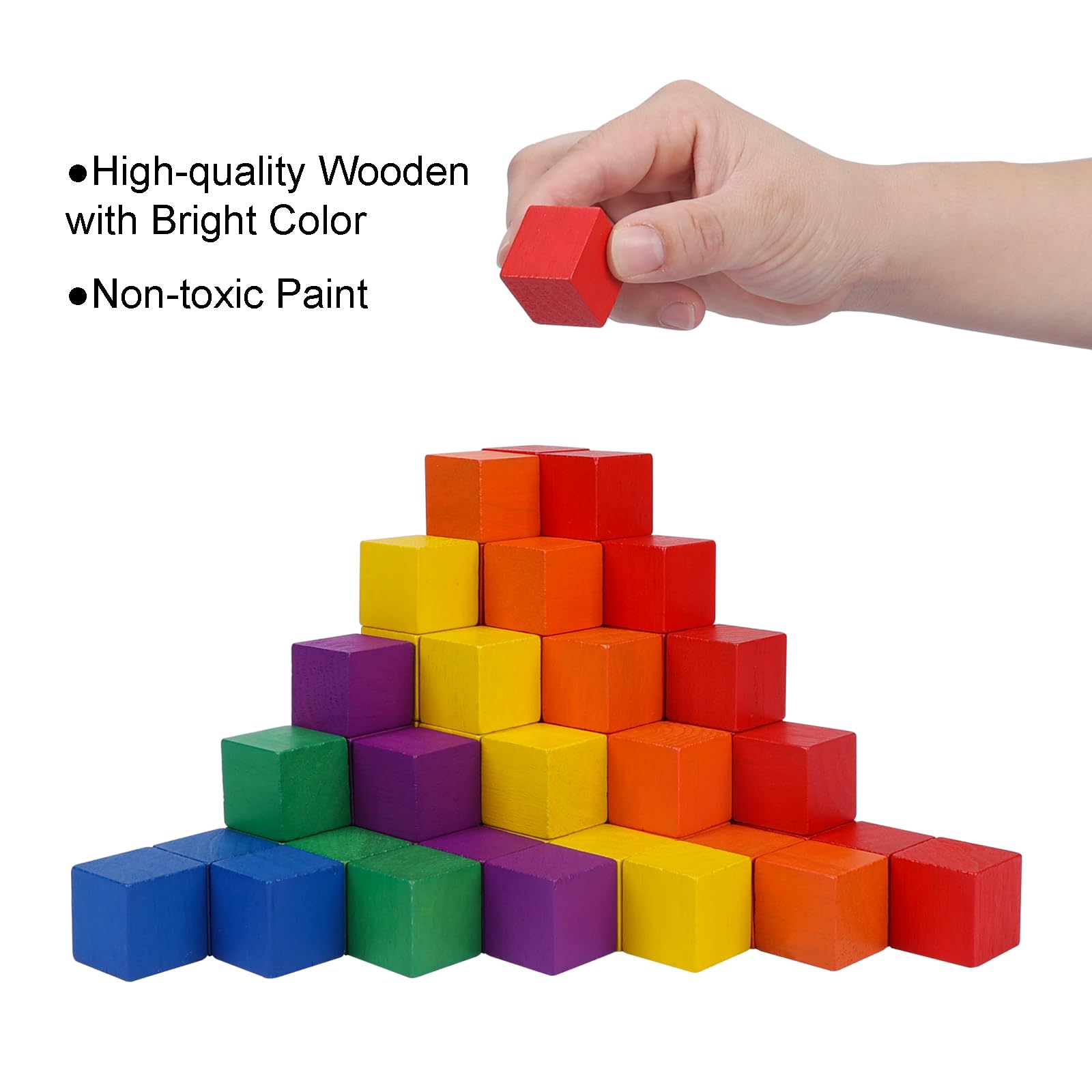 Vibrant Wooden Cube Blocks for Early Learning
