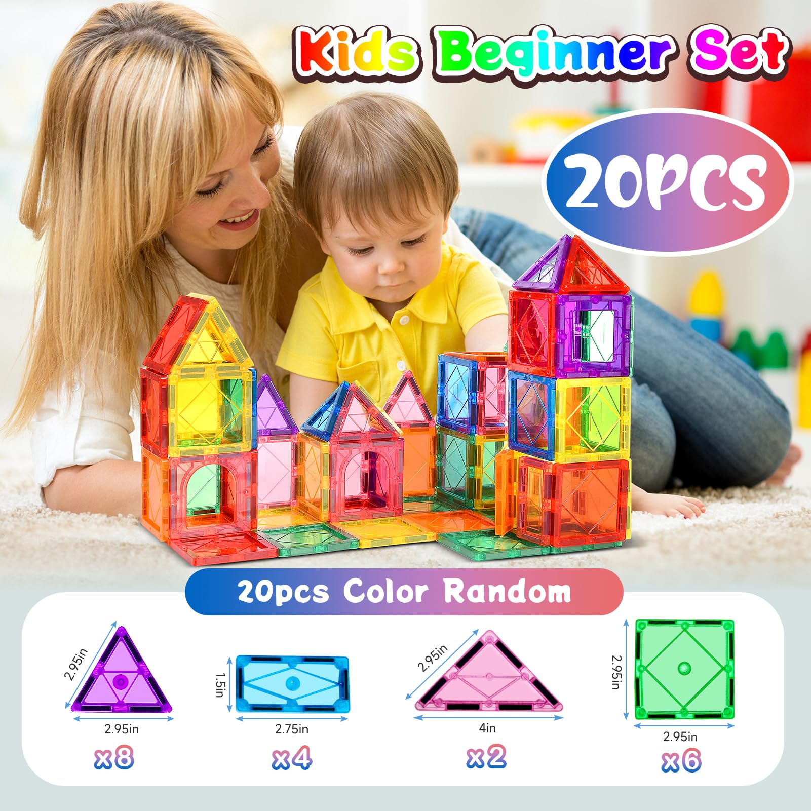 Magnetic Building Tiles for Creative STEM Play
