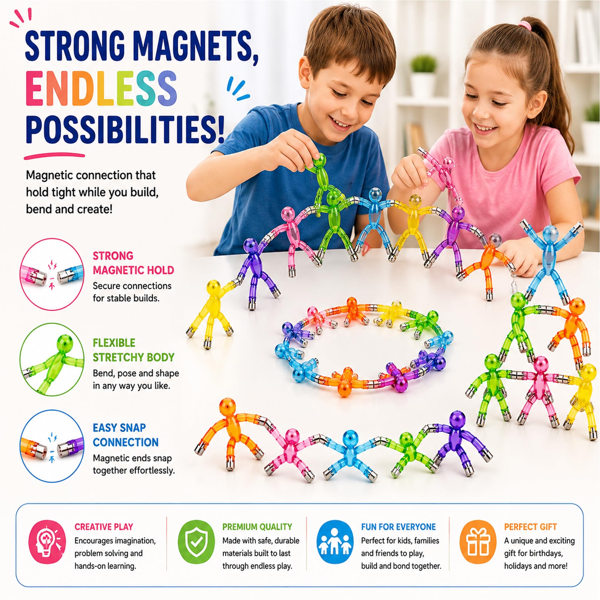 Magnetic Poseable Figures for Creative Play